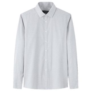 雅戈尔 长袖全棉格子衬衫 灰色 40