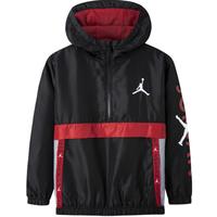 NIKEJORDAN 耐克童装男童网眼透气梭织夹克春秋儿童休闲上衣外套 正黑色 110 /56 【身高104-110cm】