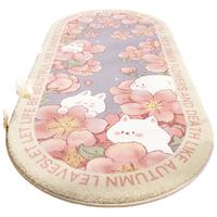 茵尚 床边地毯儿童 兔兔花园粉羊羔绒50*120cm