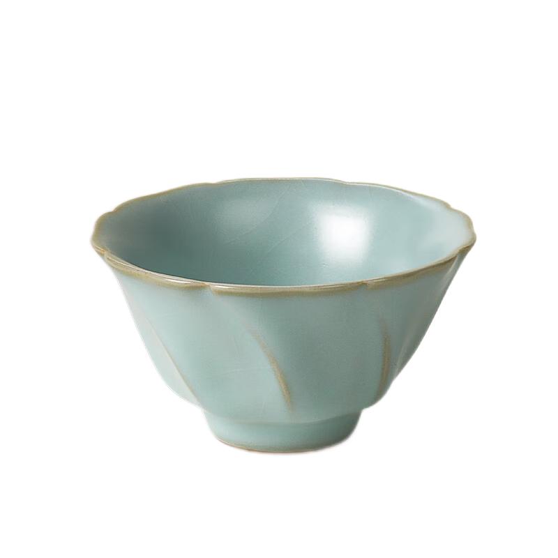 东道汝窑河南非遗 茶杯茶具陶瓷功夫茶杯开片可养汝瓷主人杯礼盒装 玉雅杯 70ml