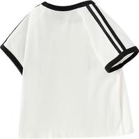 巴拉巴拉童装儿童短袖t恤上衣宝宝2025夏装208225117229 本白10101 100