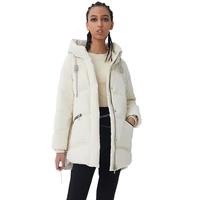 金羽杰冬季新潮廓形连帽羽绒服女中长款宽松加厚羽绒面包服女Y21603207 贵族白 M 适合140斤以下