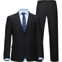 HLA海澜之家西服套装男胸针点缀松紧腰西装套西男HTXAD3Y009A L 175/92A(48A)