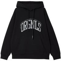 杰克·琼斯(JACK&JONES)25年男装连帽卫衣男春夏款宽松字母重磅长袖套头休闲纯棉男士卫衣 E40黑色 常规 XS