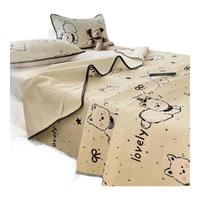 madama宿室单人全棉床盖单纯棉卡通床盖200x220CM可水洗 小狗biubiu卡通印花床盖 纯棉枕套/只