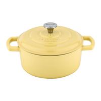 凌丰（LINKFAIR） 珐琅锅汤锅铸铁搪瓷不粘锅炖锅煲汤养生锅焖锅燃气炉电磁炉适用 柠檬黄 22cm 3.6L