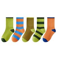 芬腾 5双装青少年中大童中筒袜男童女童宝宝儿童袜子