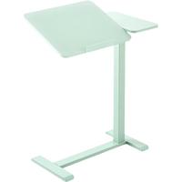 网易严选多功能气杆升降床边桌 电脑桌可移动升降旋转 办公床头桌子置物架 旋转双桌板-灰绿色