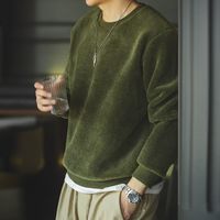 马登 MADEN工装日系复古深灰摇粒绒保暖卫衣500G厚实无帽叠穿外套头男秋