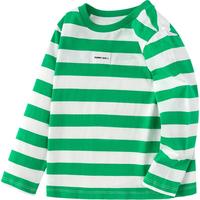 巴拉巴拉童装儿童长袖T恤男童撞色条纹打底衫秋内搭上衣 绿白色调00441 160cm