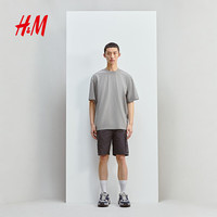 H&M男装女装T恤2025夏季新款宽松版型圆领短袖情侣装上衣1288284