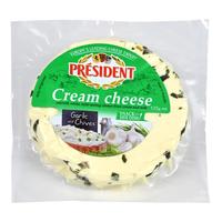 总统 PRÉSIDENT澳大利亚蒜葱风味奶油奶酪(再制干酪) 125g即食涂抹奶酪 蒜葱风味奶油奶酪125g