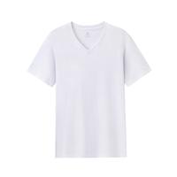 京东京造短袖T恤男女25夏亲子服防螨抗菌纯色打底衫 纯白 3XL 纯白 -V领
