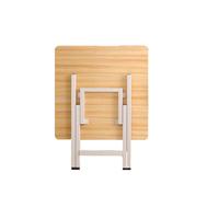 森必居（SENBIJU）家用可折叠桌餐桌小户型简易出租屋户外便携摆摊吃饭方桌小桌子 暖白色【48*48*50】H型-镀锌腿