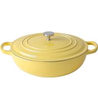 铁工房珐琅锅焖焗锅家用铸铁锅炖锅26cm汤锅海鲜锅礼盒装炖煮锅搪瓷锅 香草黄(内白) 26cm