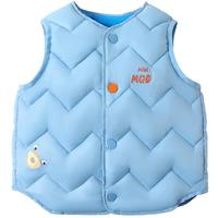 MQDMINI童装儿童马甲男童棉服小童保暖背心冬装宝宝衣服 童趣卡通马甲蓝色 90