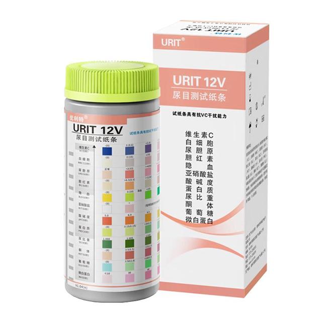 优利特 尿蛋白检测试纸12尿常规试纸尿酮尿液分析试纸条送尿杯尿管 【12联】尿12项*1盒+尿杯+尿管