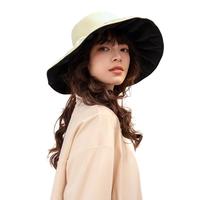 MOLYVIVI防晒渔夫太阳帽女2024夏季户外显脸小防紫外线大檐遮阳帽