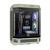 Thermaltake(Tt)The Tower 600 海景房机箱 电脑主机(MATX主板/支持背插/支持420水冷/4090显卡/水平横躺) 抹茶绿