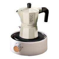PAKCHOICE摩卡壶双阀家用意式双阀摩卡壶小型电陶炉手冲咖啡器具套装 白色双阀【2杯份+滤纸】 90ml