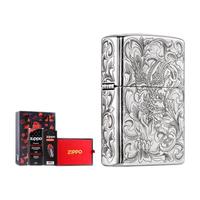 ZIPPO纯银打火机貔貅五面925银重甲精雕zp煤油防风 男士 财色双收【绒布礼盒+耗材】