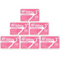 伶俐经典舒适弓形牙线棒剔牙棒牙签 清洁齿缝 柔韧护龈便携家庭装 【高分子牙线】6盒共300支