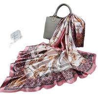 上海故事大方巾丝巾女士丝巾披肩缎面礼盒装 罗莎夫人 粉红