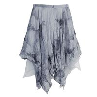 S.DEER圣迪奥夏季时尚百搭女装优雅水墨印花肌理长裙S20281125 浅紫兰/53 S 160