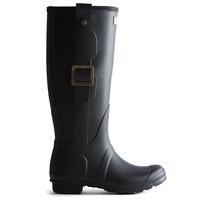 HUNTER英国经典惠灵顿高筒靴搭扣款雨靴户外雪地防水防滑女鞋长筒靴 黑色/BLK 37