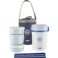 膳魔师（THERMOS）饭盒便当盒304钢3层1L大容量男女士保温桶提锅TCBC-801-NBL  1L*海洋蓝