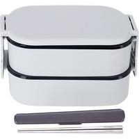 膳魔师（THERMOS）饭盒便当盒2层1.1L便携大容量男女士保温桶提锅TCXA-1100 GY 1.1L*黎明灰