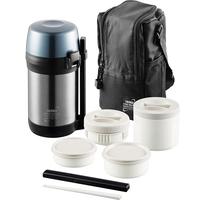 膳魔师（THERMOS）饭盒便当盒304钢4层1.4L大容量男女保温桶提锅JLS-1601F-CGY 1.4L*不锈钢色