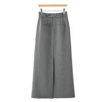 晚白2025春季纯色高腰显瘦长裙通勤OL减龄百搭直筒半身裙 灰色 2XL