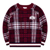 Tommy Hilfiger汤米童装女童毛衣秋冬格子英伦风儿童洋气针织衫 胭脂红 110 /52 【身高98-104cm】 110/52
