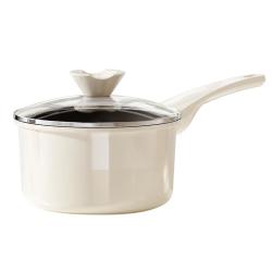 荣事达 陶瓷奶锅宝宝辅食锅不粘锅家用煎煮一体锅泡面锅电磁炉燃气灶通用 18CM陶瓷奶锅+蒸笼