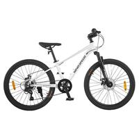 京东京造 24寸青少年自行车追风 山地车学生 7速禧玛诺碟刹  米白色