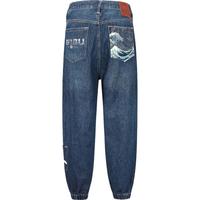 EVISU【多件折】  男士海鸥印花休闲潮流束脚百搭宽松牛仔裤 牛仔蓝 36