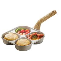 九阳（Joyoung）早餐锅家用平底锅早餐盘煎蛋饼圆形四孔麦饭石色不粘蛋堡锅 明火款丨CF133 20cm