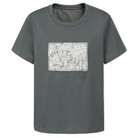 BASIC HOUSE/百家好简约圆领刺绣短袖T恤女2025夏季宽松休闲上衣 深灰色 M