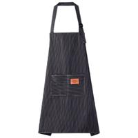 品喻(PINYU)围裙厨房防水防油污家用棉布罩衣可调节工作服劳保做饭黑红两件套