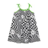 马·拉丁(M.Latin)/童装儿童连衣裙24夏女大小童满地图案吊带裙 黑色格 160cm