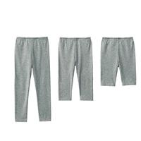 千趣会 SENSHUKAI童装女童裤子春秋季纯色棉质打底裤儿童裤子 黑灰色(爱心7分裤) 100 cm