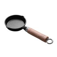 典匠铸铁煎锅平底锅家用迷你煎蛋锅泼油锅小铁锅无涂层烧油锅早餐10cm 浅泼油锅+燃气灶支架 10cm