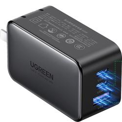 绿联 CD244 氮化镓充电器 双Type-C/USB-A 65W 黑色