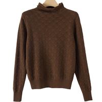 晚白【100%羊毛】高领宽松显瘦针织衫2024冬款时尚高级感百搭毛衣女 咖色 S