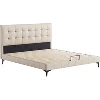 林氏家居头层牛皮双人床极简风皮艺床主卧大床软包床PC067 【乌金木色+白色】餐边柜