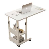 易漫床边可移动升降电脑桌家用床上学习落地桌办公懒人写字书桌子卧室 移动升降桌-侧面款80*40cm