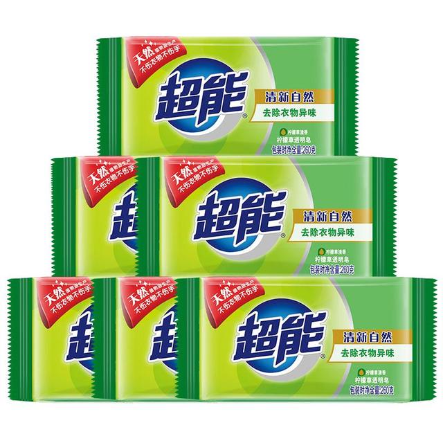 超能 柠檬草透明皂 柠檬草香 260g*6块 一搓净 去异味