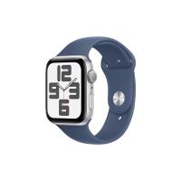 Apple Watch SE 智能手表GPS款44毫米银色铝金属表壳丹宁色运动型表带M/L MXFC3CH/B