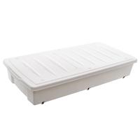 名创优品MINISO床底收纳箱大号带滑轮衣物储物箱双开门整理箱54L奶白2个装